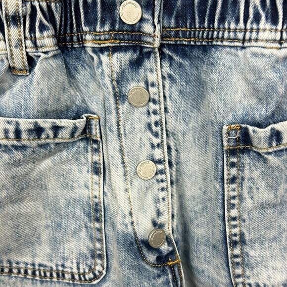 Blank NYC womens extra small button boho Denim shorts romper new elastic waist - Picture 4 of 10